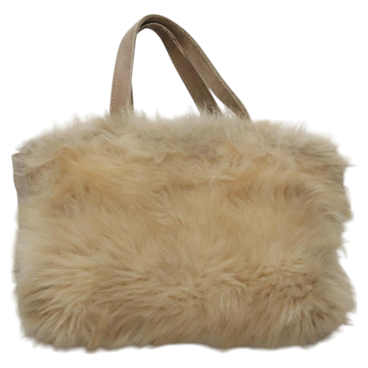 Burberry Blue Label Beige Faux Fur Handbag (Pre-Owned)