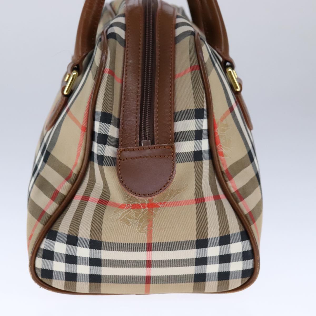 Burberry Haymarket Beige Canvas Handbag (Pre-Owned)