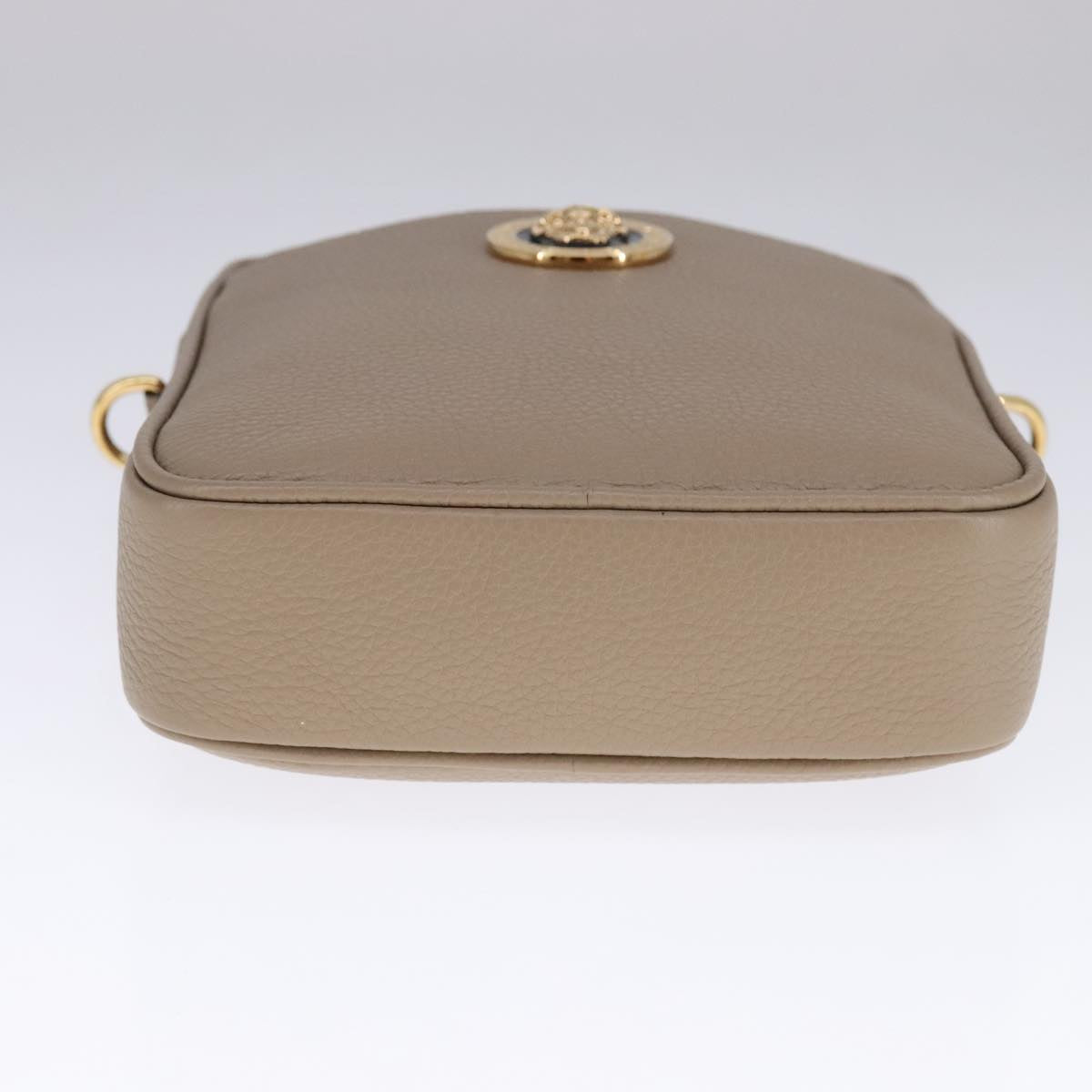 Versace Medusa Beige Leather Shoulder Bag (Pre-Owned)