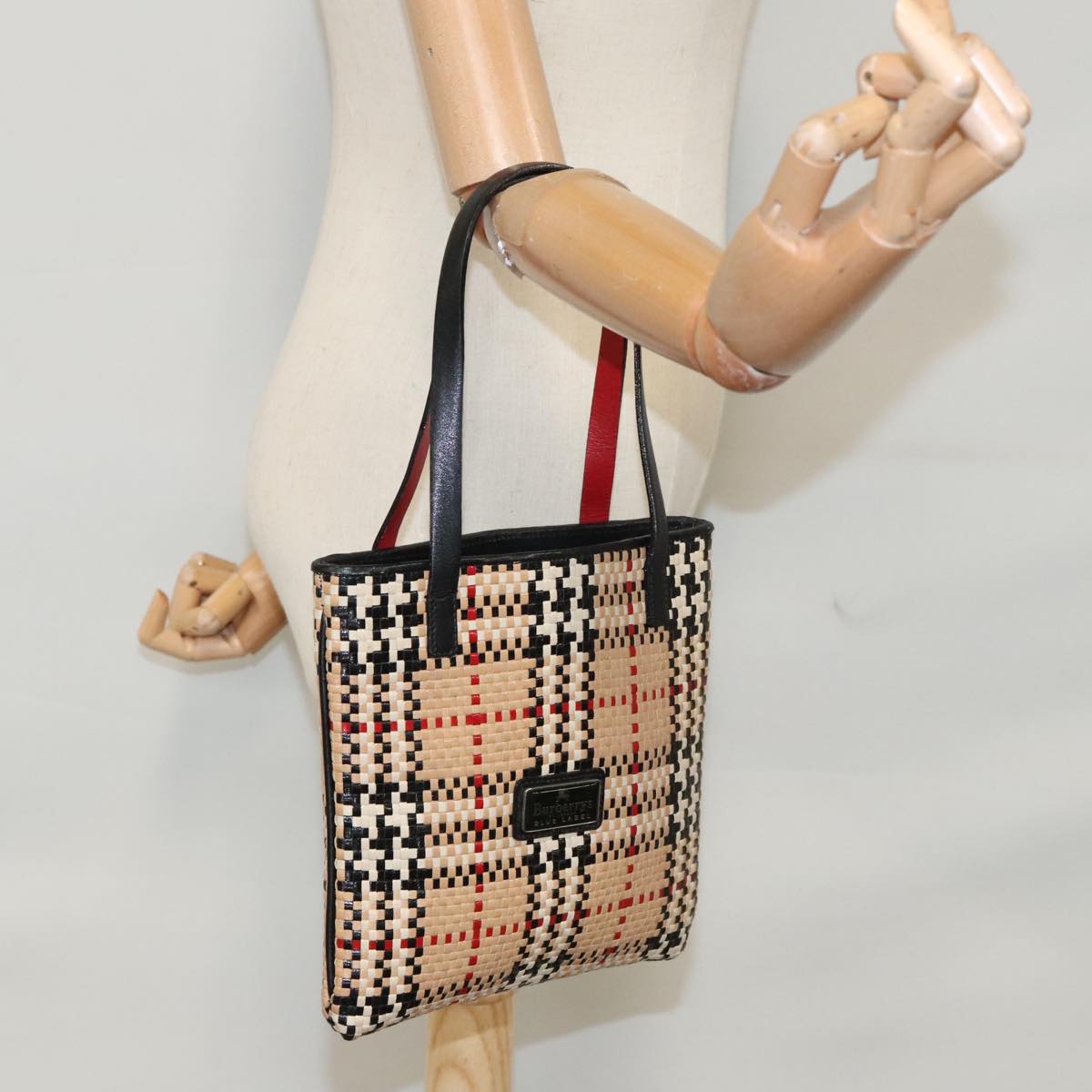 Burberry Blue Label Beige Leather Tote Bag (Pre-Owned)