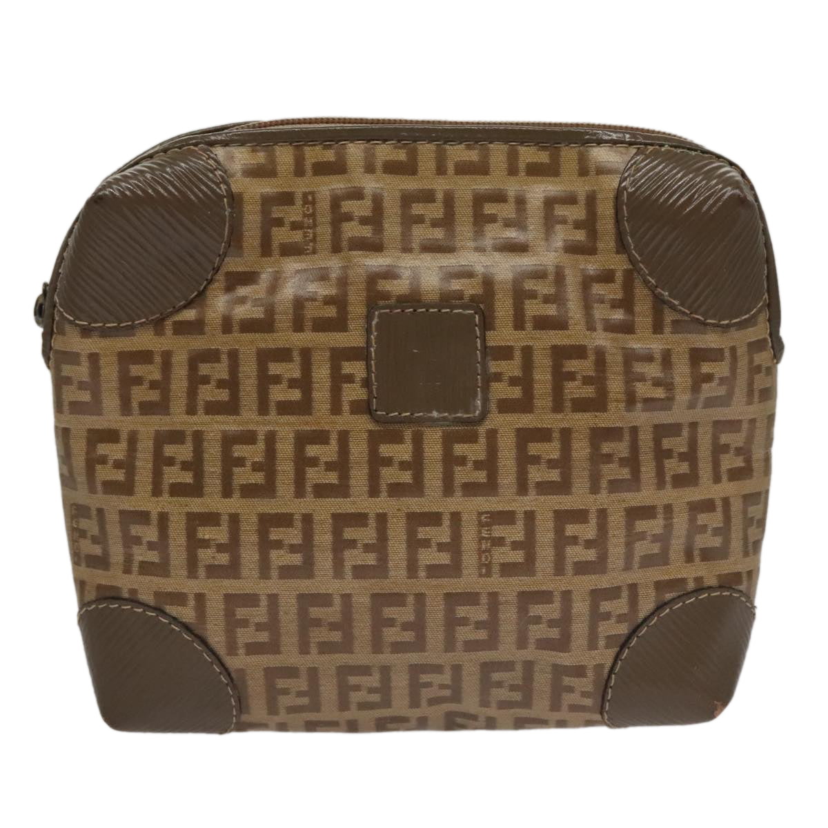 Fendi Beige Canvas Shoulder Bag (Pre-Owned)