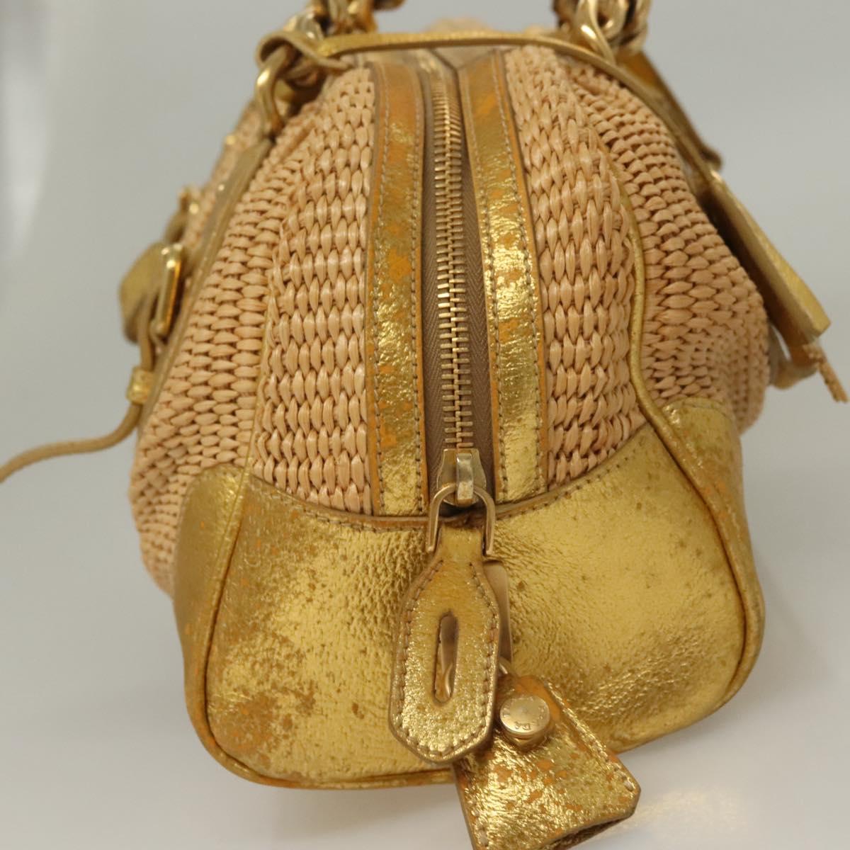 Prada Gold Nylon Shoulder Bag (Pre-Owned)