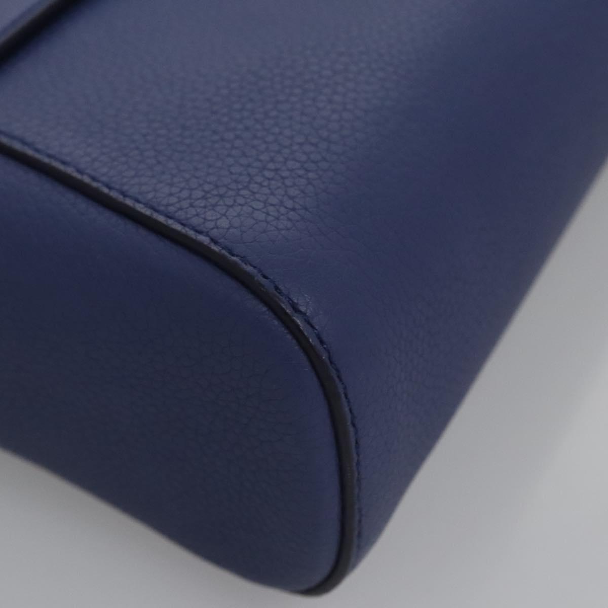 Salvatore Ferragamo Gancini Blue Leather Shoulder Bag (Pre-Owned)