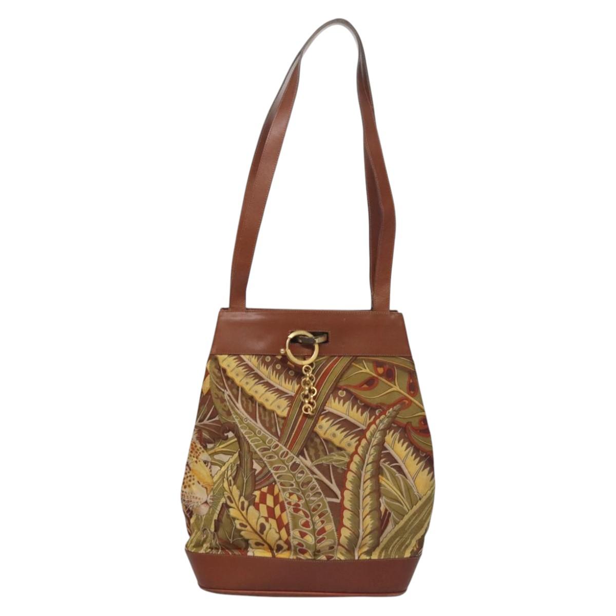 Salvatore Ferragamo Brown Canvas Shoulder Bag (Pre-Owned)