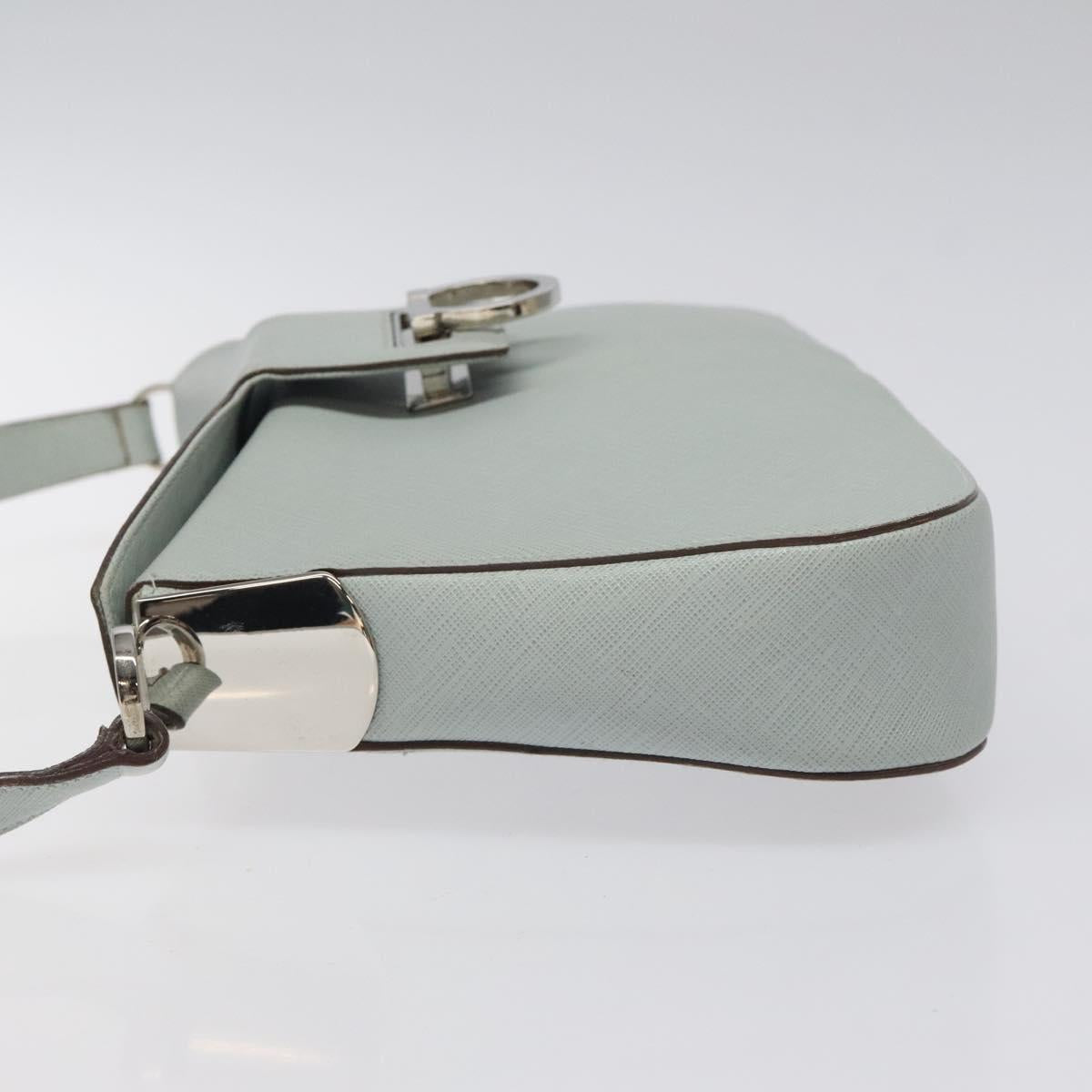 Salvatore Ferragamo Gancini Blue Leather Shoulder Bag (Pre-Owned)