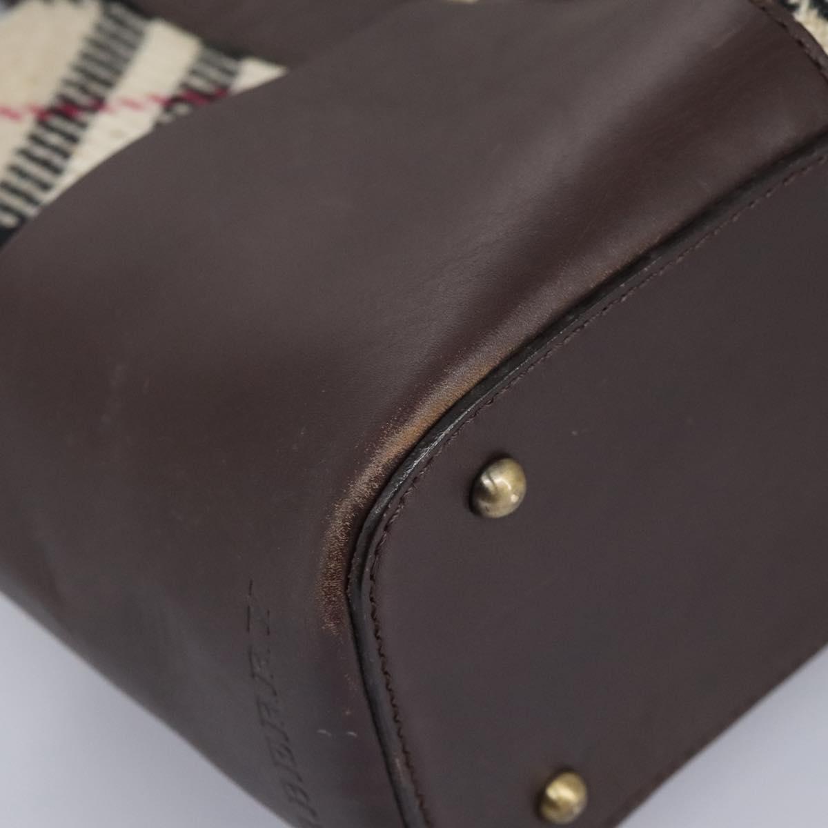Burberry Nova Check Beige Wool Handbag (Pre-Owned)