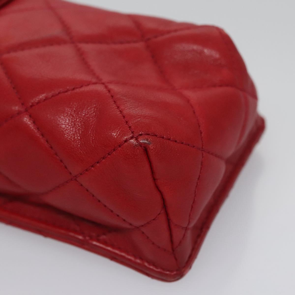 Chanel Phone Case Red Leather Clutch Bag (Pre-Owned)