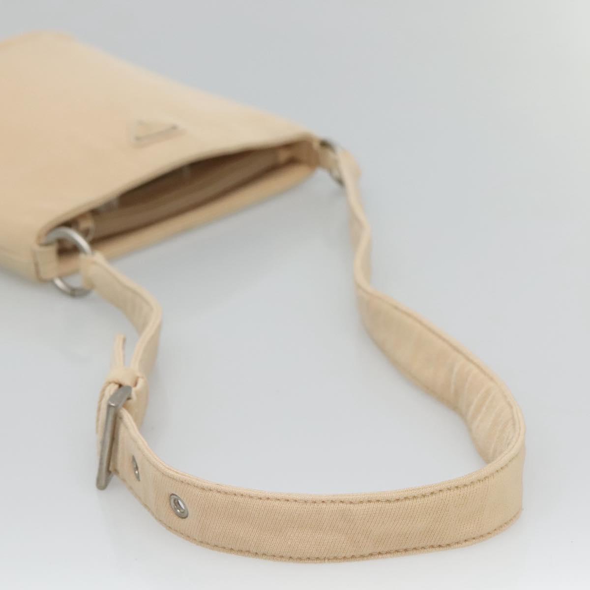 Prada Beige Canvas Shoulder Bag (Pre-Owned)
