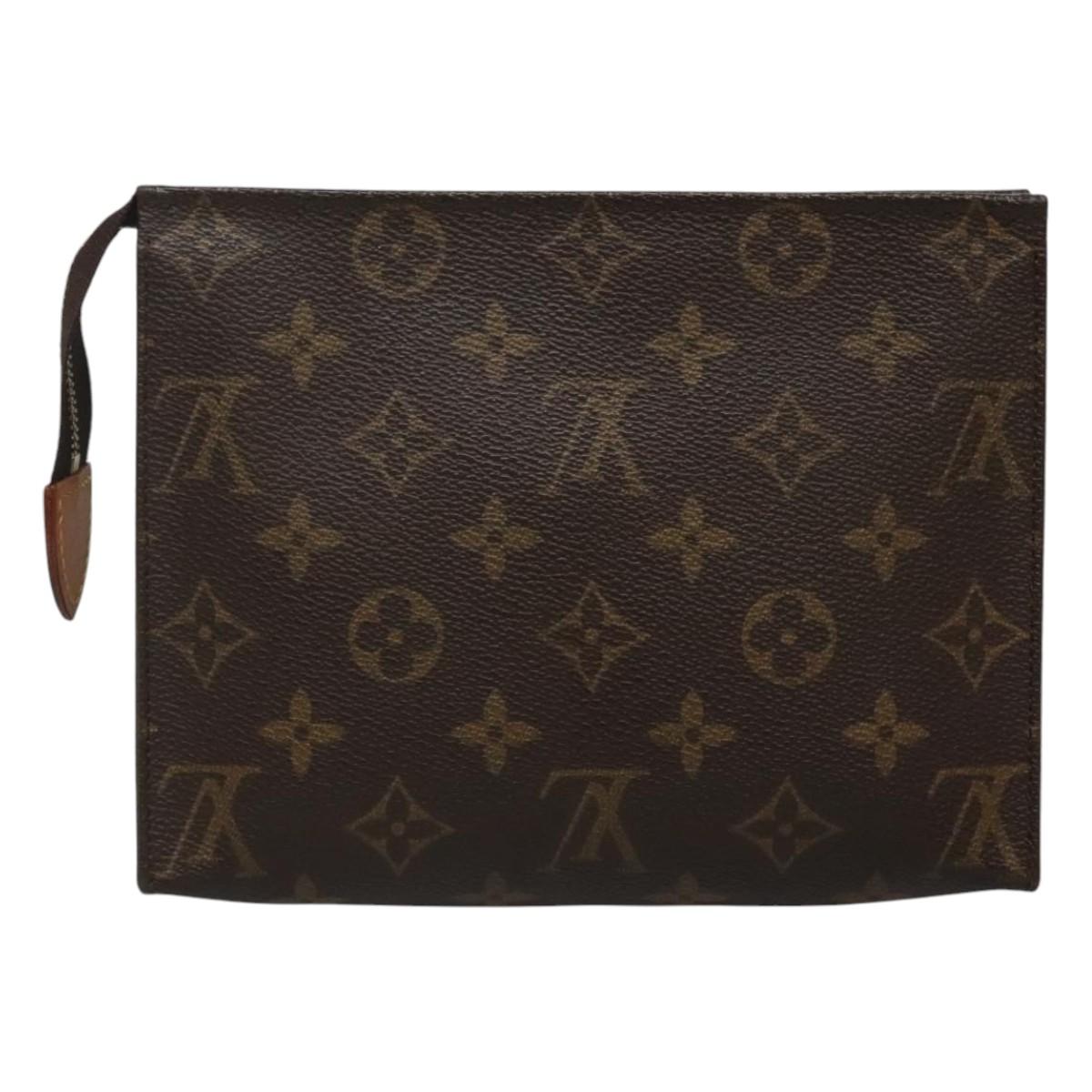 Louis Vuitton Poche Toilette Brown Canvas Clutch Bag (Pre-Owned)