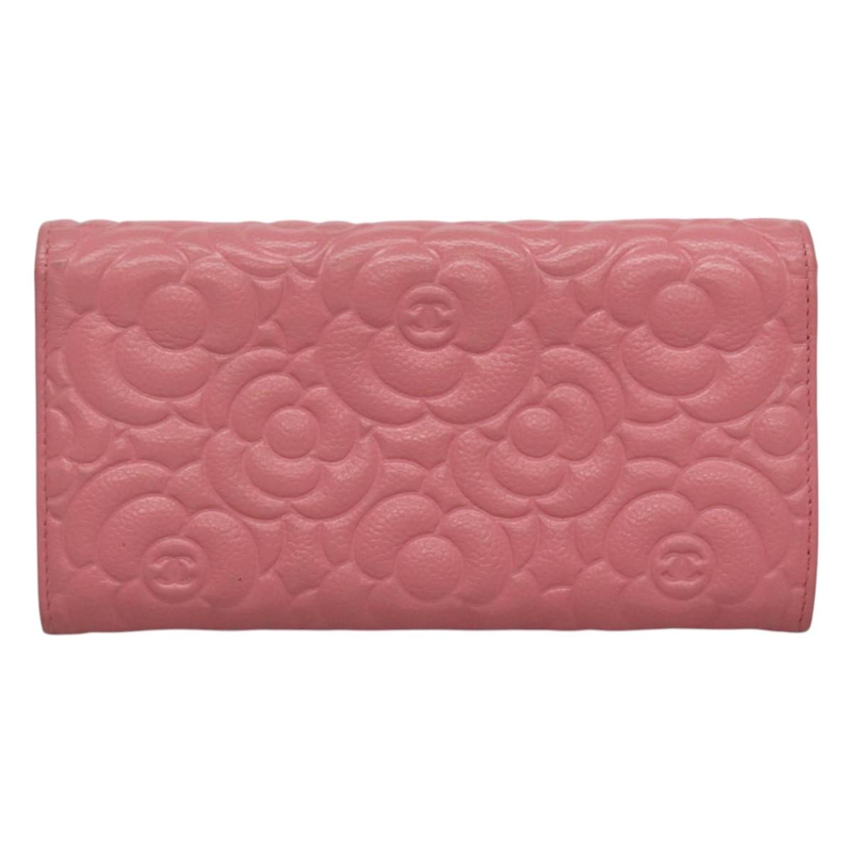 Chanel Camellia Pink Leather Wallet (Pre-Owned)