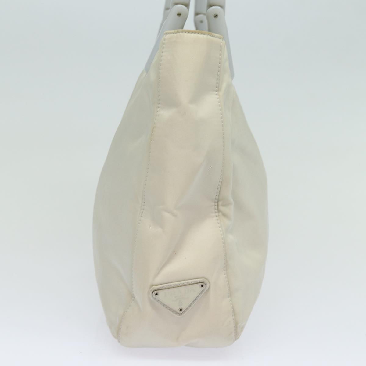 Prada Tessuto Ecru Synthetic Shoulder Bag (Pre-Owned)