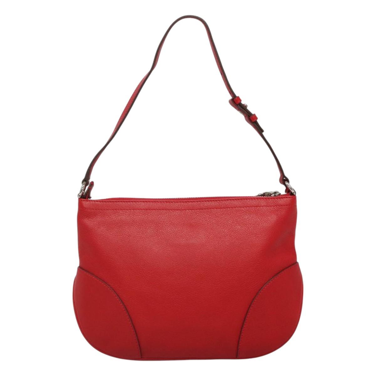 Salvatore Ferragamo Gancini Red Leather Shoulder Bag (Pre-Owned)