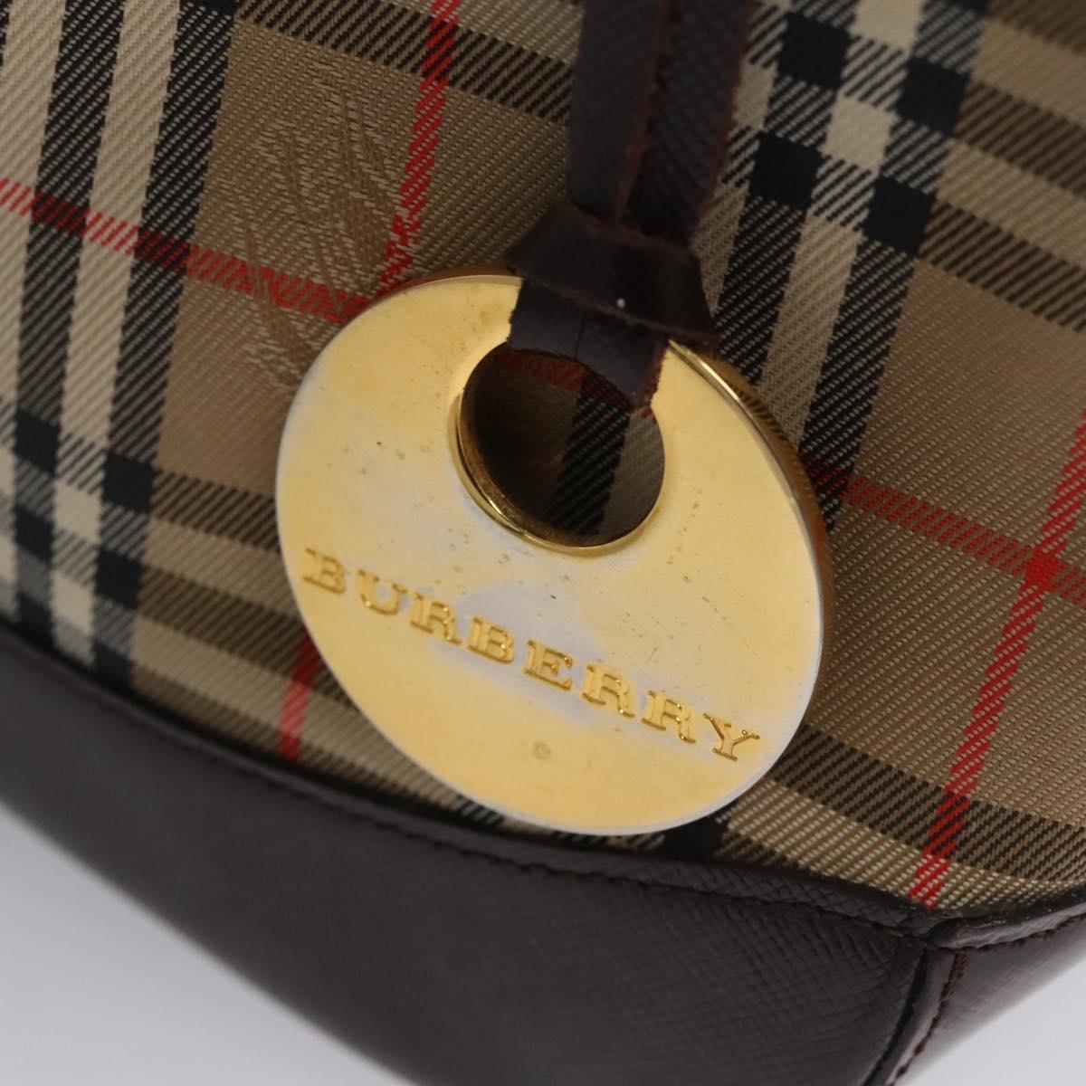 Burberry Nova Check Beige Canvas Handbag (Pre-Owned)