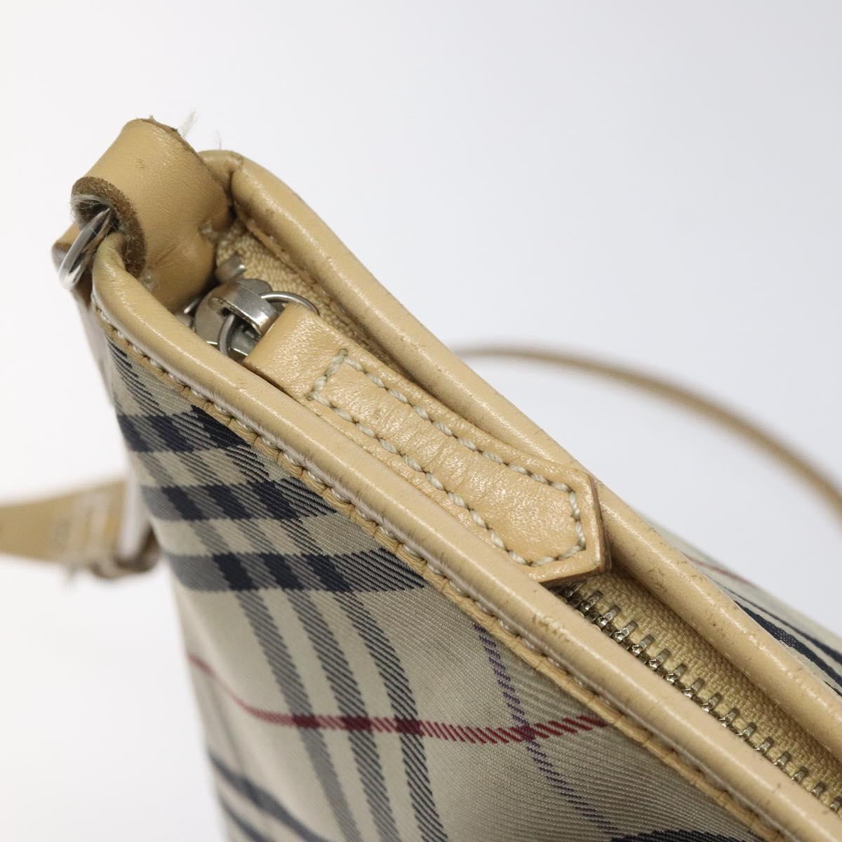 Burberry Nova Check Beige Synthetic Shoulder Bag (Pre-Owned)
