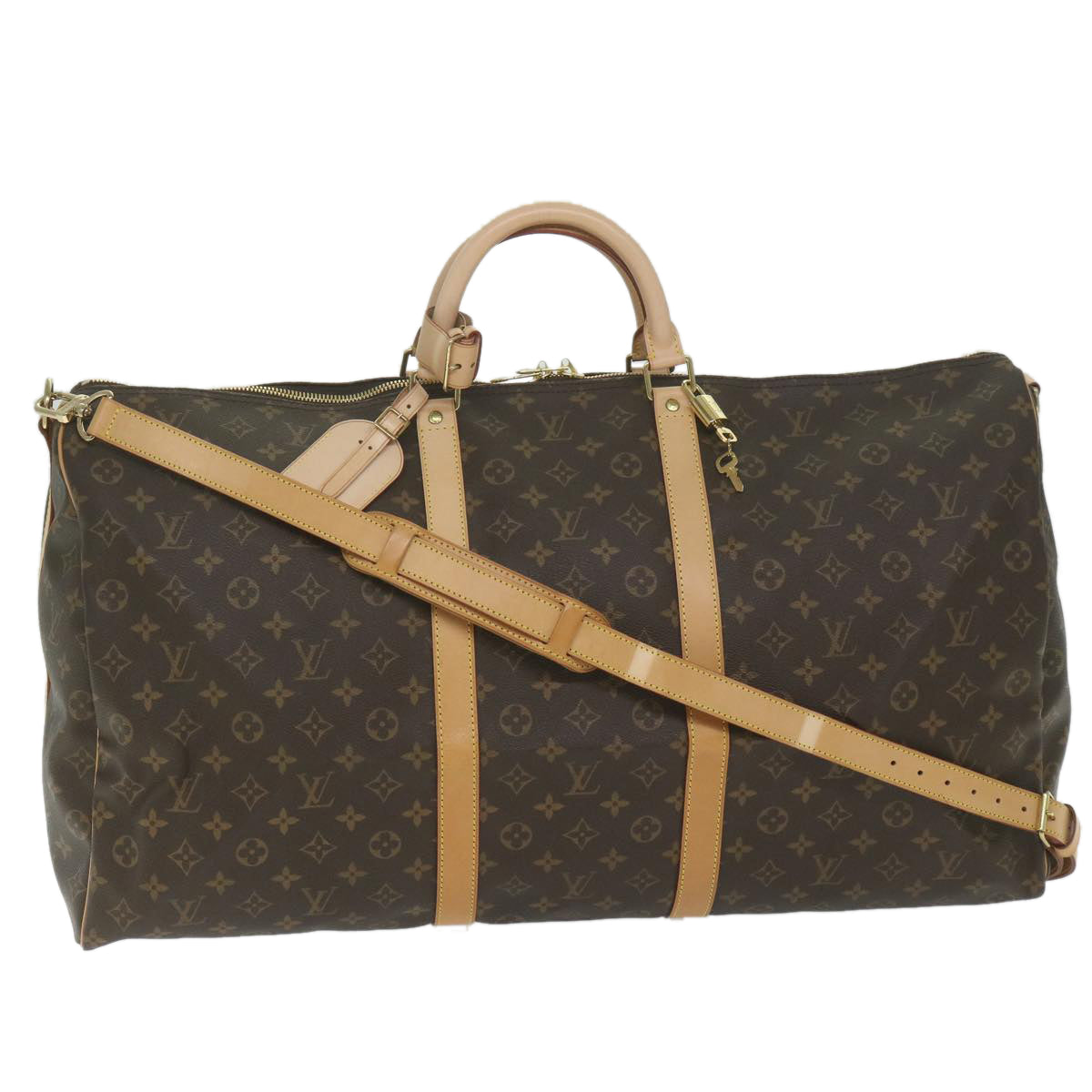 Louis Vuitton Keepall Bandoulière 60 Brown Canvas Shoulder Bag (Pre-Owned)