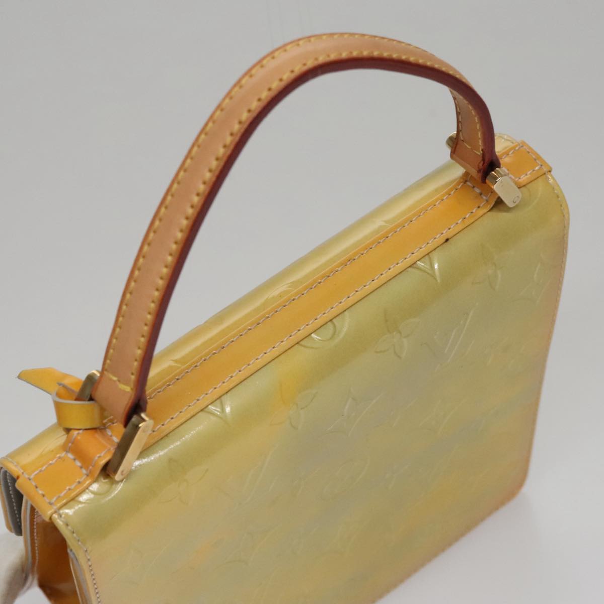 Louis Vuitton Spring Street Yellow Patent Leather Handbag (Pre-Owned)