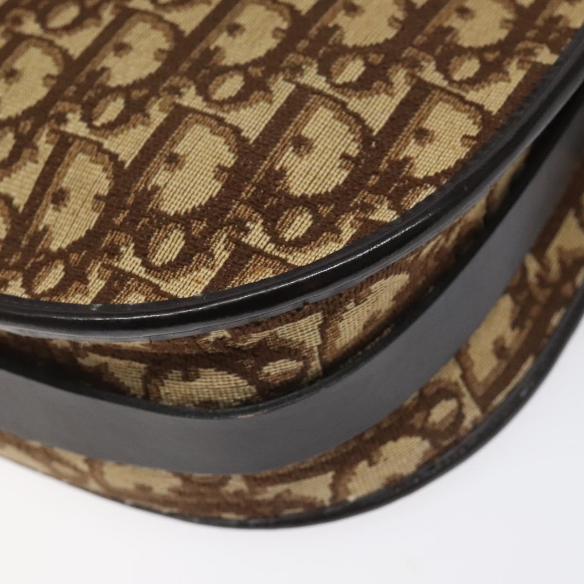Dior Trotter Brown Canvas Shoulder Bag (Pre-Owned)