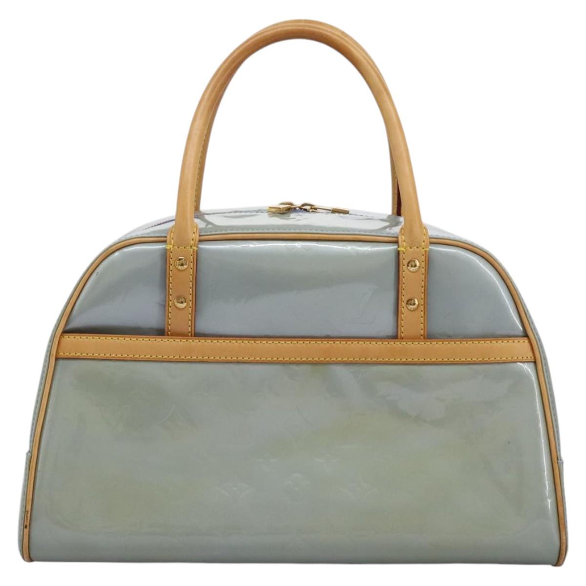 Louis Vuitton Tompkins Square Grey Patent Leather Handbag (Pre-Owned)