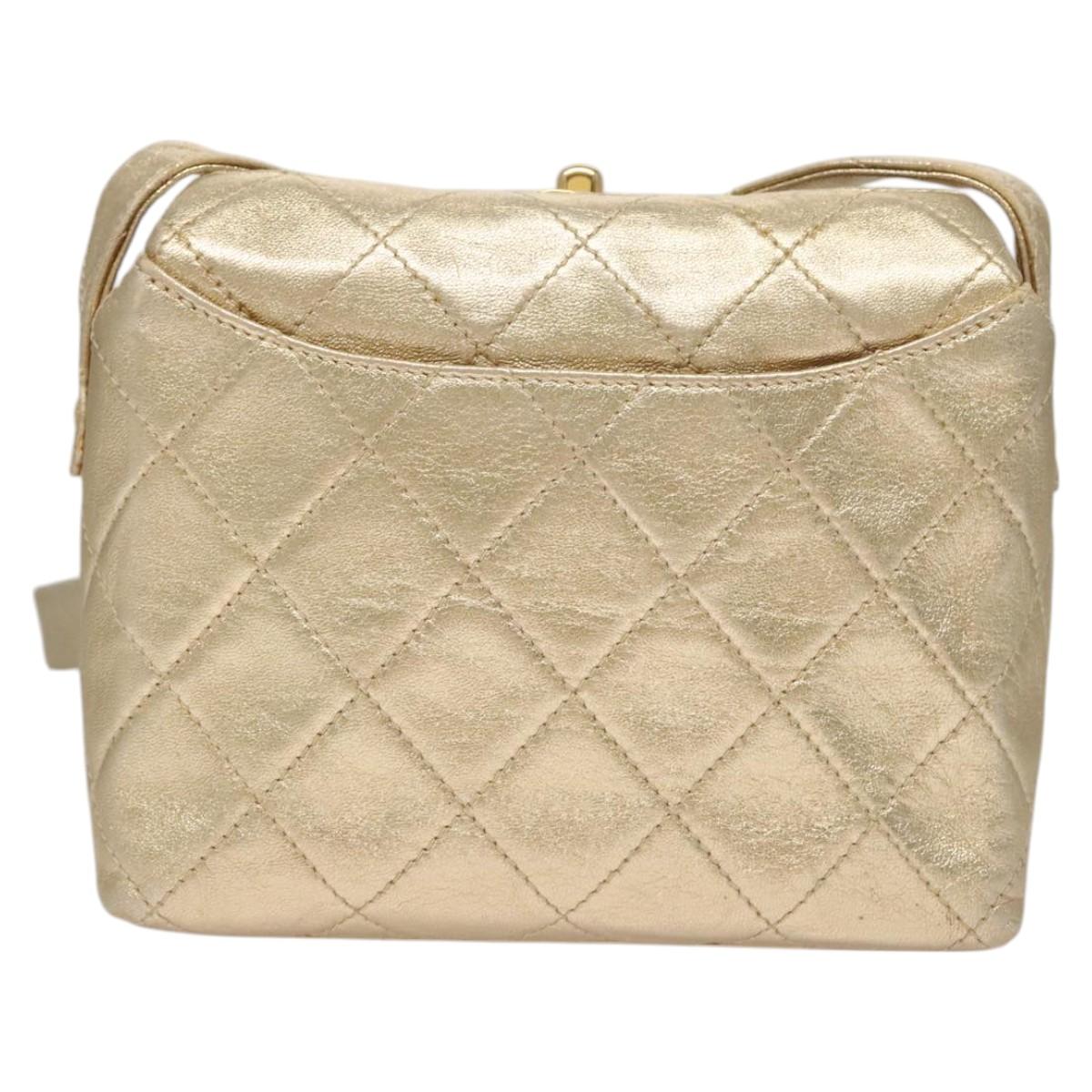 Chanel Quilted Gold Leather Shoulder Bag (Pre-Owned)