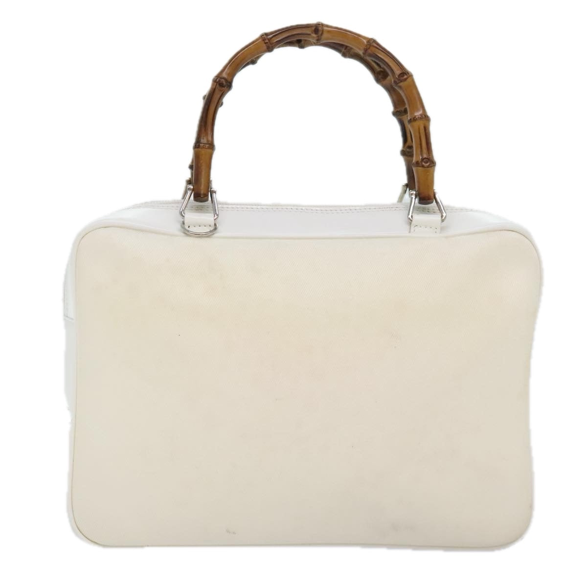 Gucci Bamboo White Leather Handbag (Pre-Owned)