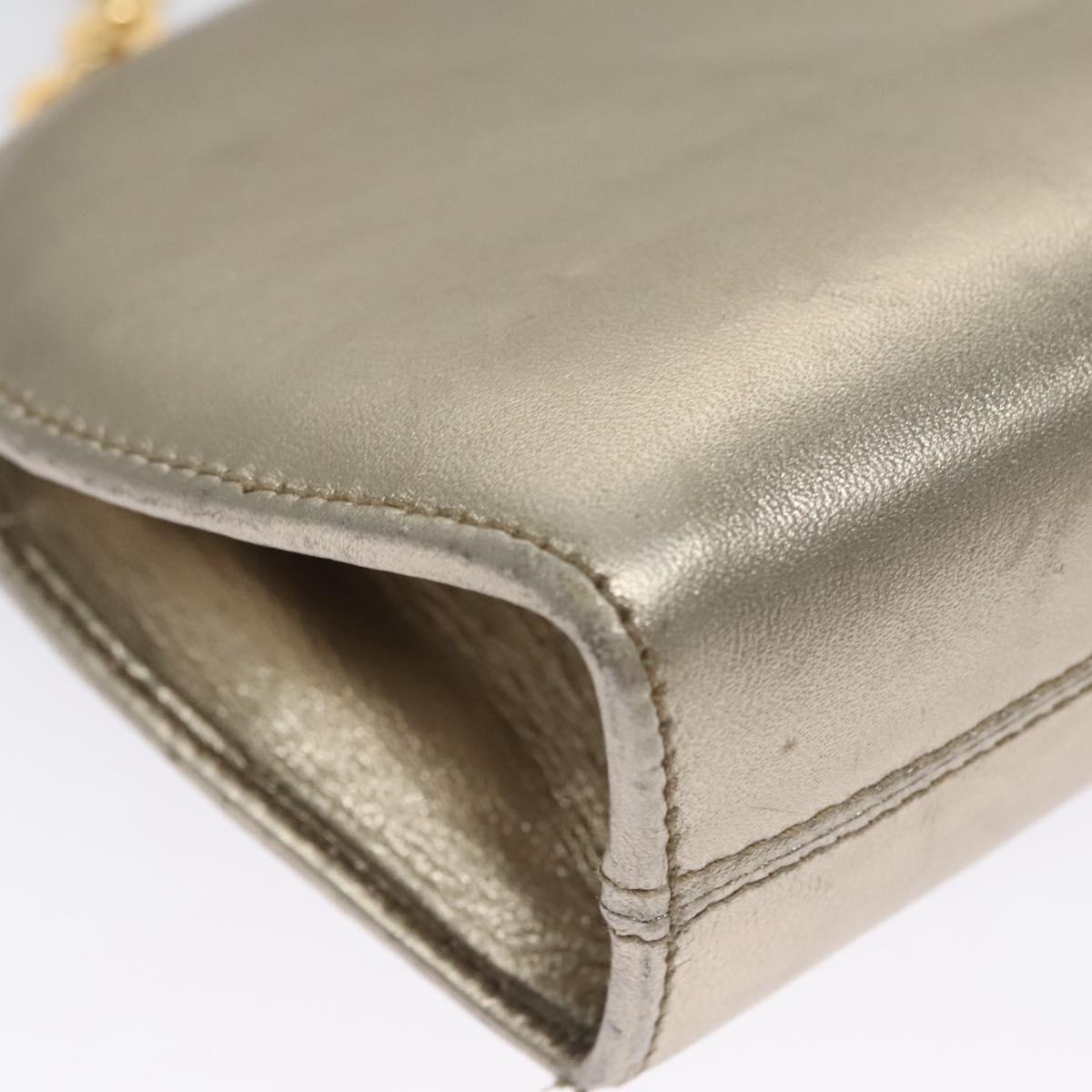 Salvatore Ferragamo Gancini Silver Leather Shoulder Bag (Pre-Owned)