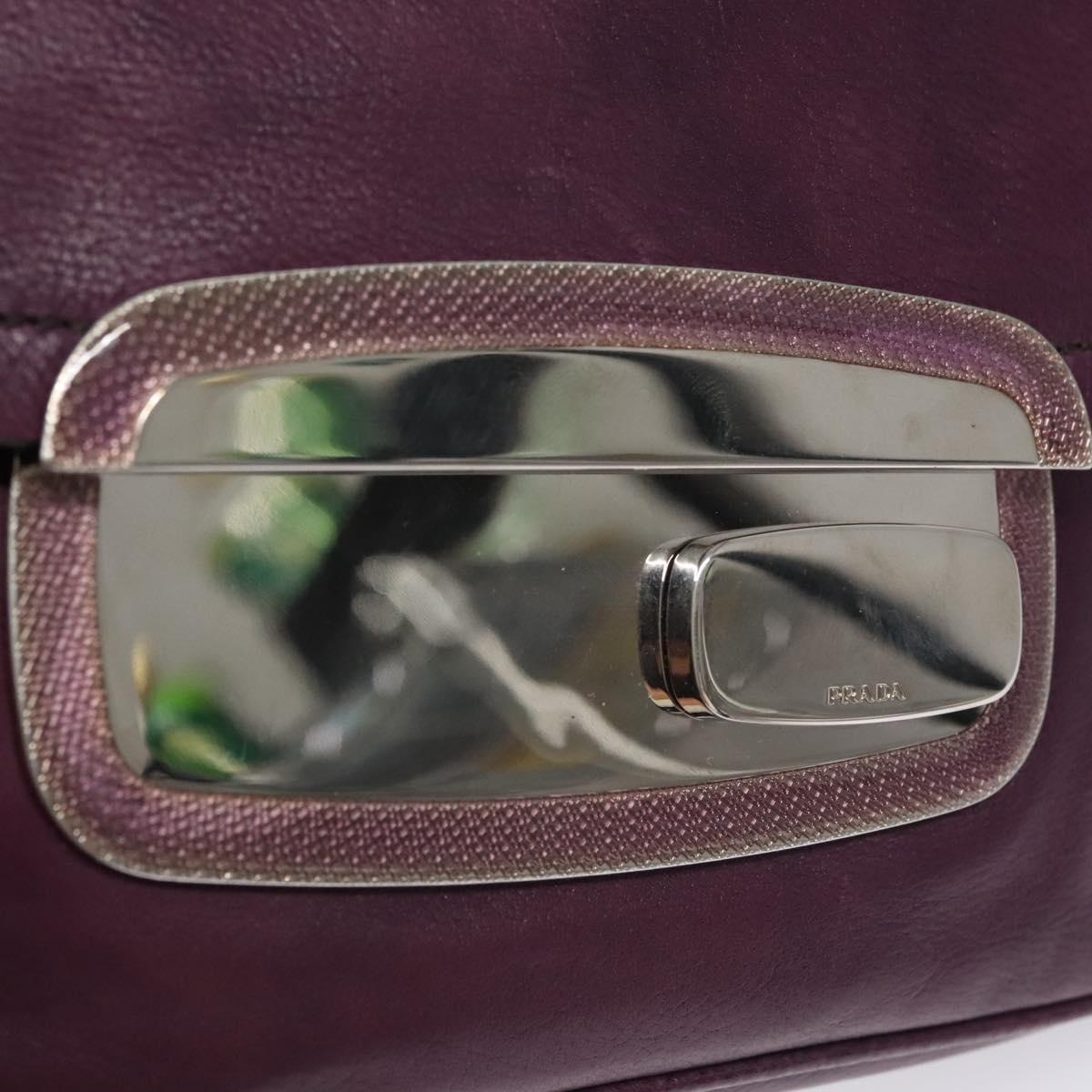 Prada Purple Leather Shoulder Bag (Pre-Owned)