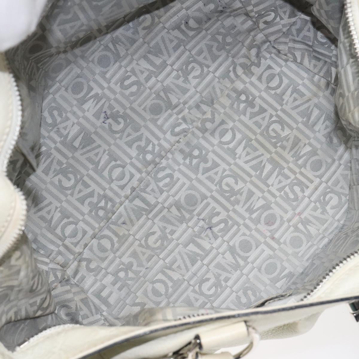 Salvatore Ferragamo Gancini White Leather Tote Bag (Pre-Owned)