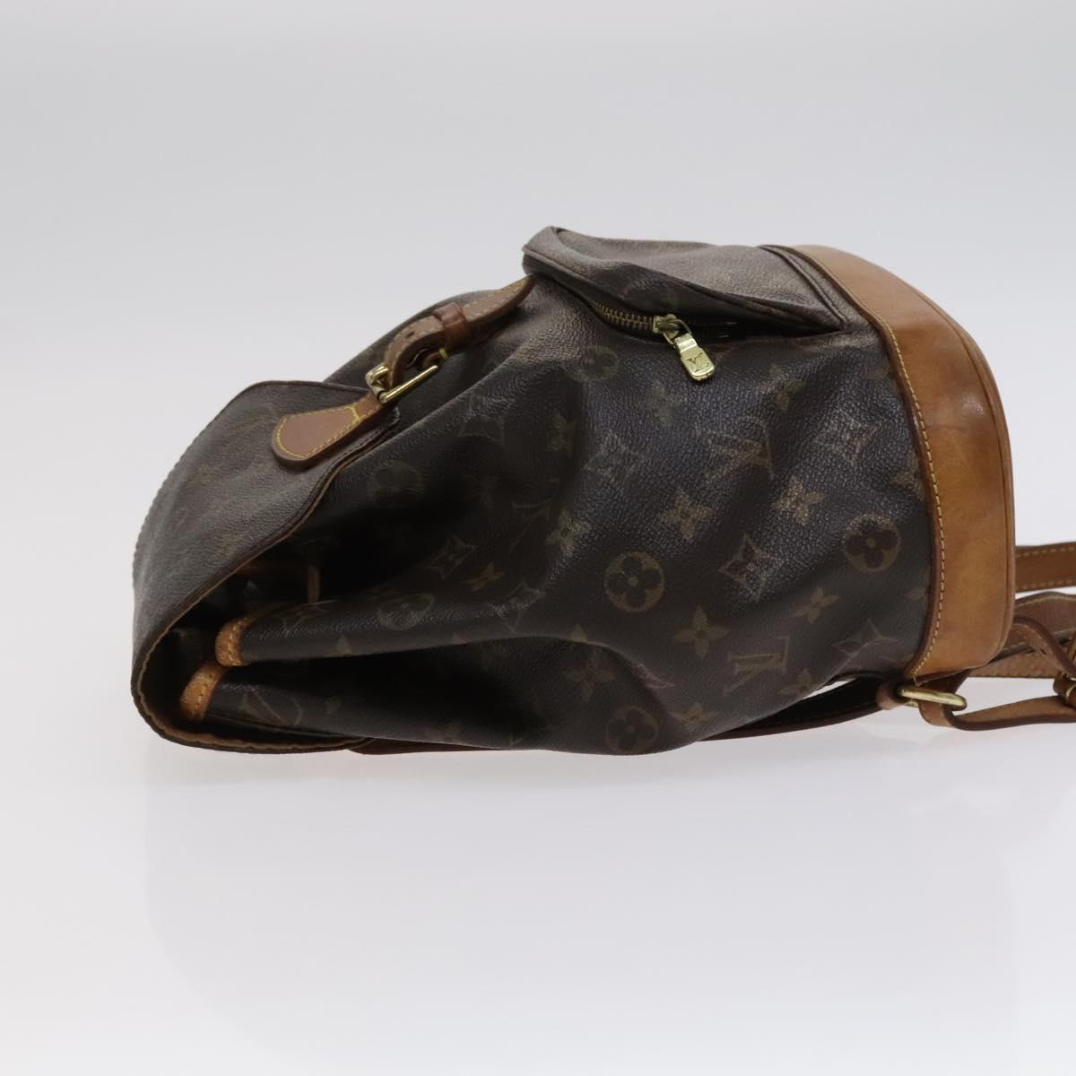 Louis Vuitton Montsouris Mm Brown Canvas Backpack Bag (Pre-Owned)
