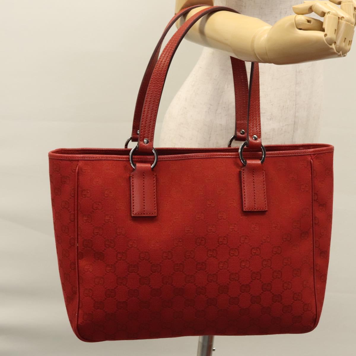Gucci Gg Canvas Red Canvas Tote Bag (Pre-Owned)
