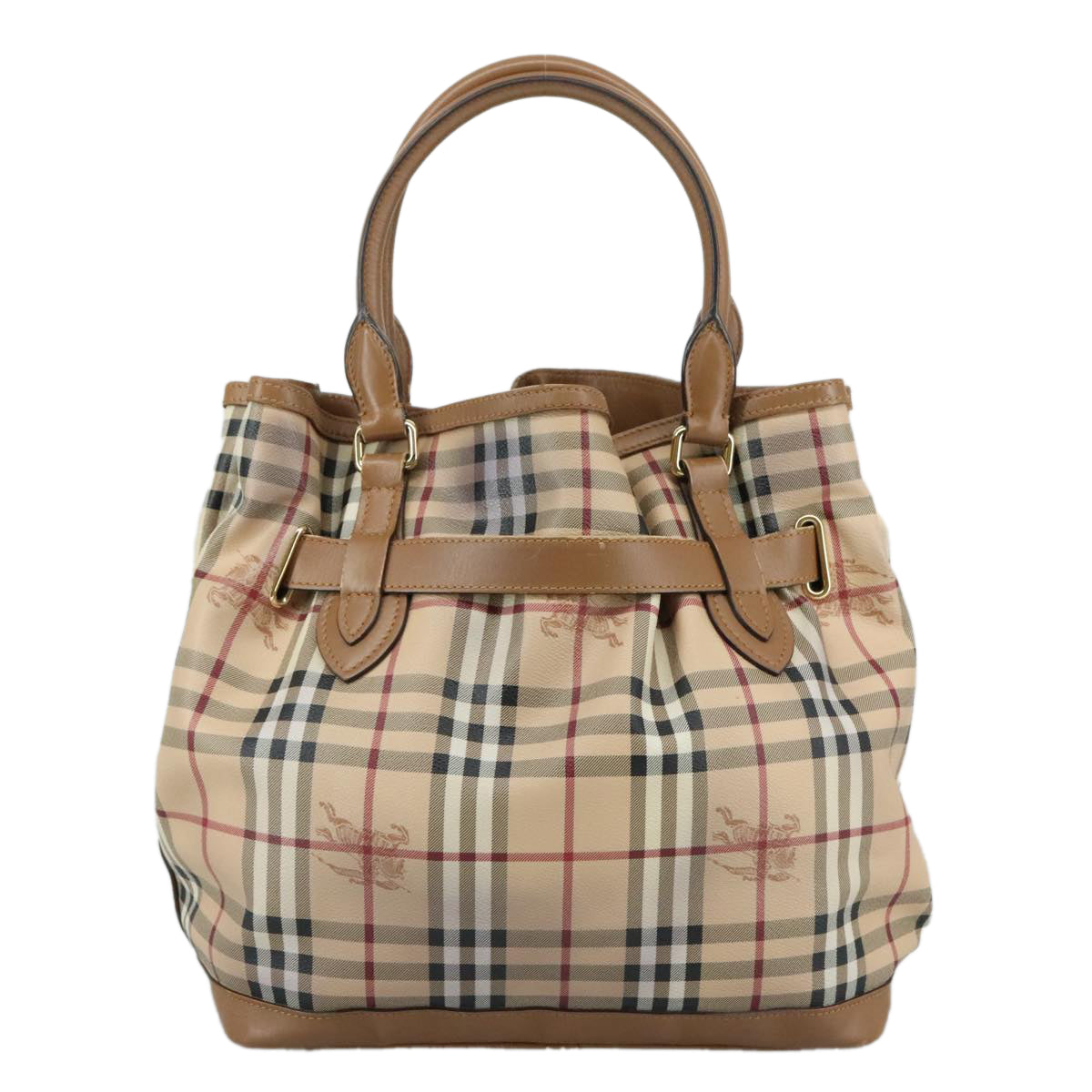 Burberry Nova Check Beige Canvas Tote Bag (Pre-Owned)