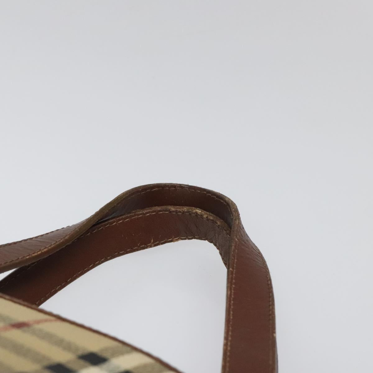 Burberry Haymarket Beige Canvas Handbag (Pre-Owned)