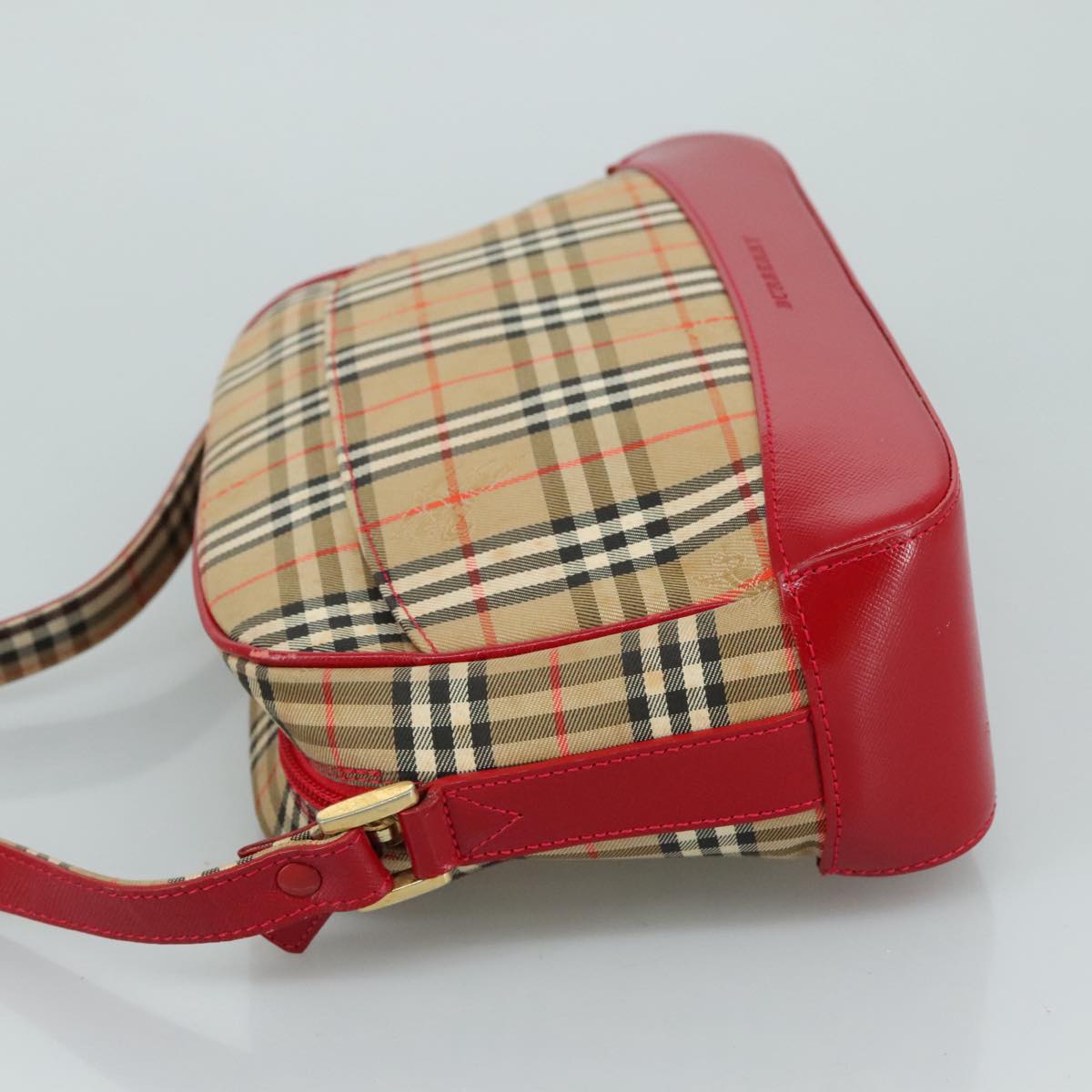 Burberry Nova Check Beige Canvas Shoulder Bag (Pre-Owned)