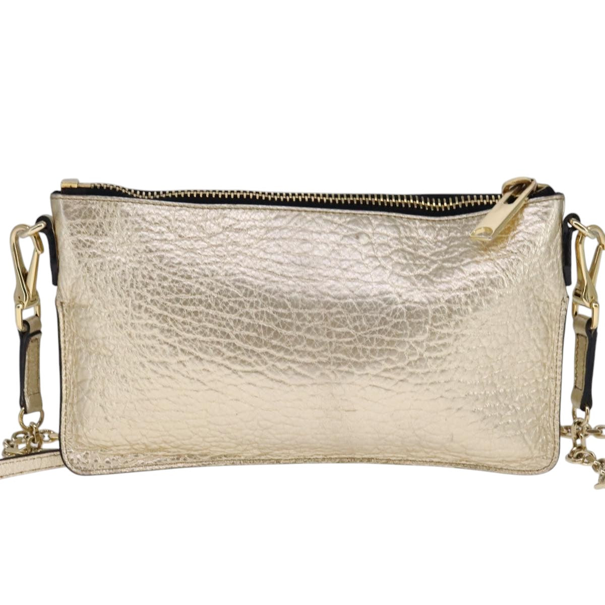 Burberry Gold Leather Shoulder Bag (Pre-Owned)