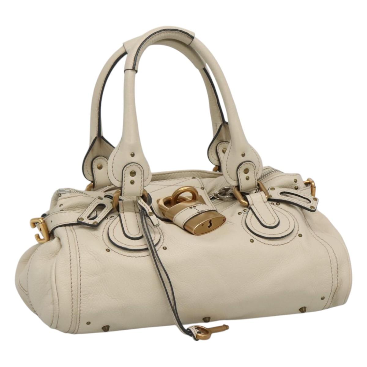 Chloé Paddington White Leather Handbag (Pre-Owned)