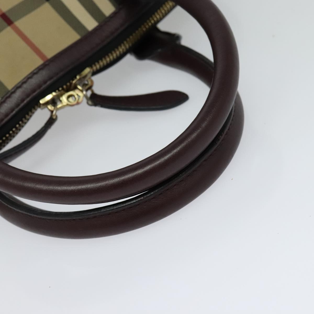 Burberry Nova Check Beige Canvas Handbag (Pre-Owned)