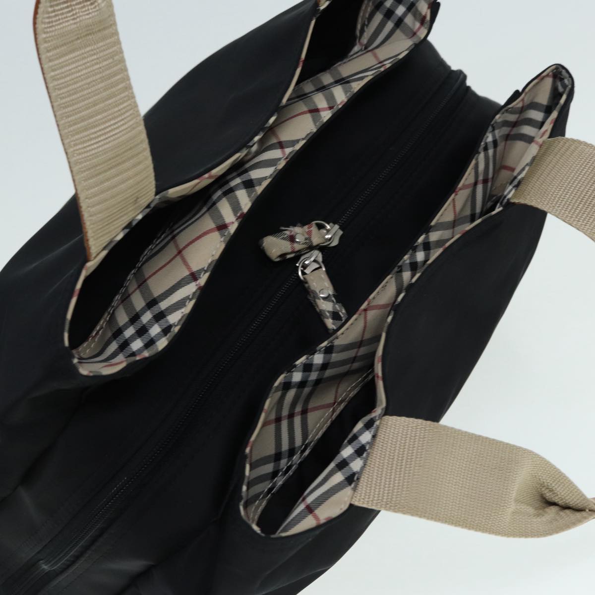 Burberry Nova Check Black Synthetic Tote Bag (Pre-Owned)