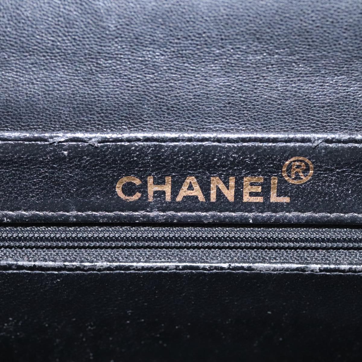 Chanel Classic Flap Black Leather Shoulder Bag (Pre-Owned)