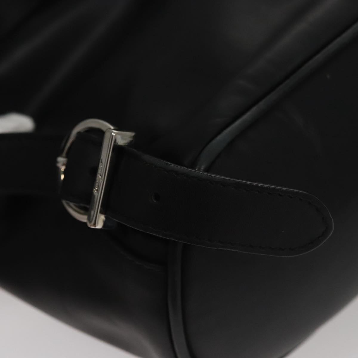 Salvatore Ferragamo Gancini Black Leather Backpack Bag (Pre-Owned)