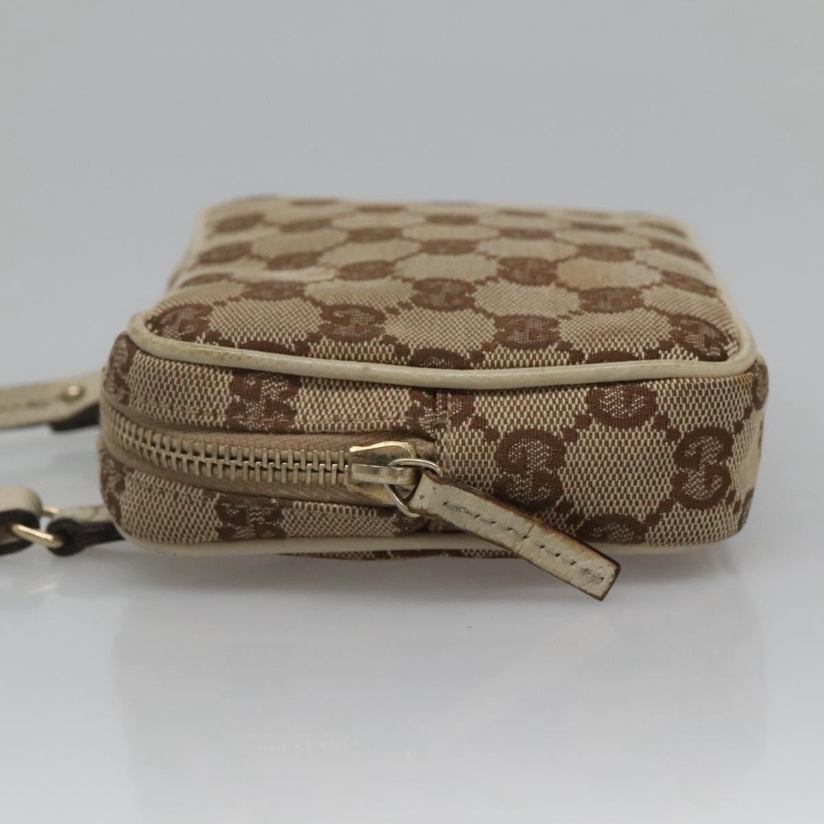Gucci Gg Canvas Beige Canvas Shoulder Bag (Pre-Owned)