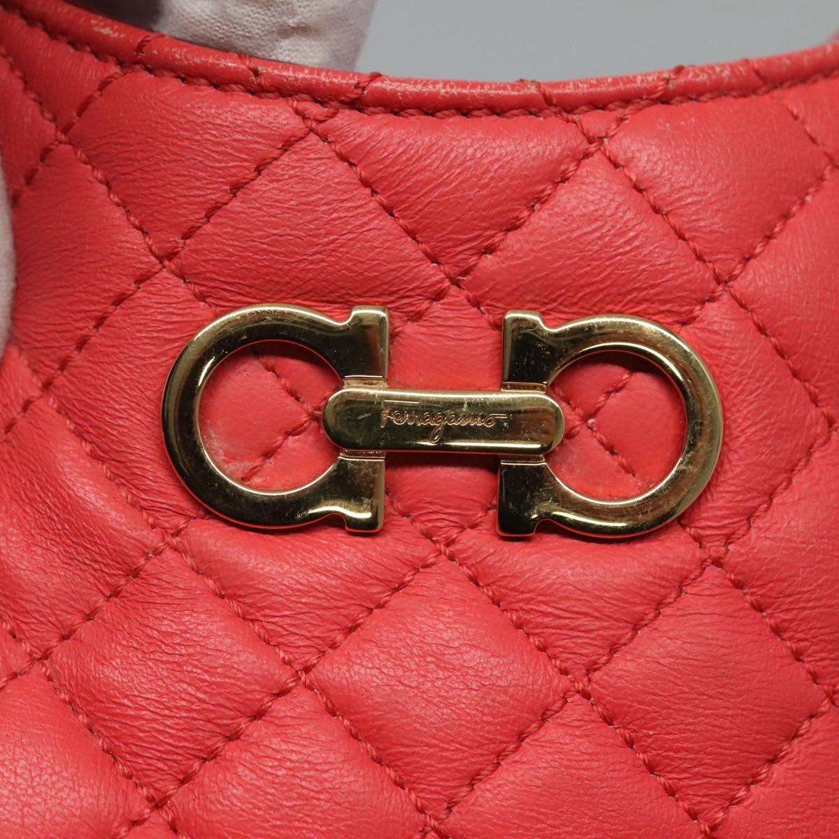 Salvatore Ferragamo Gancini Pink Leather Shoulder Bag (Pre-Owned)