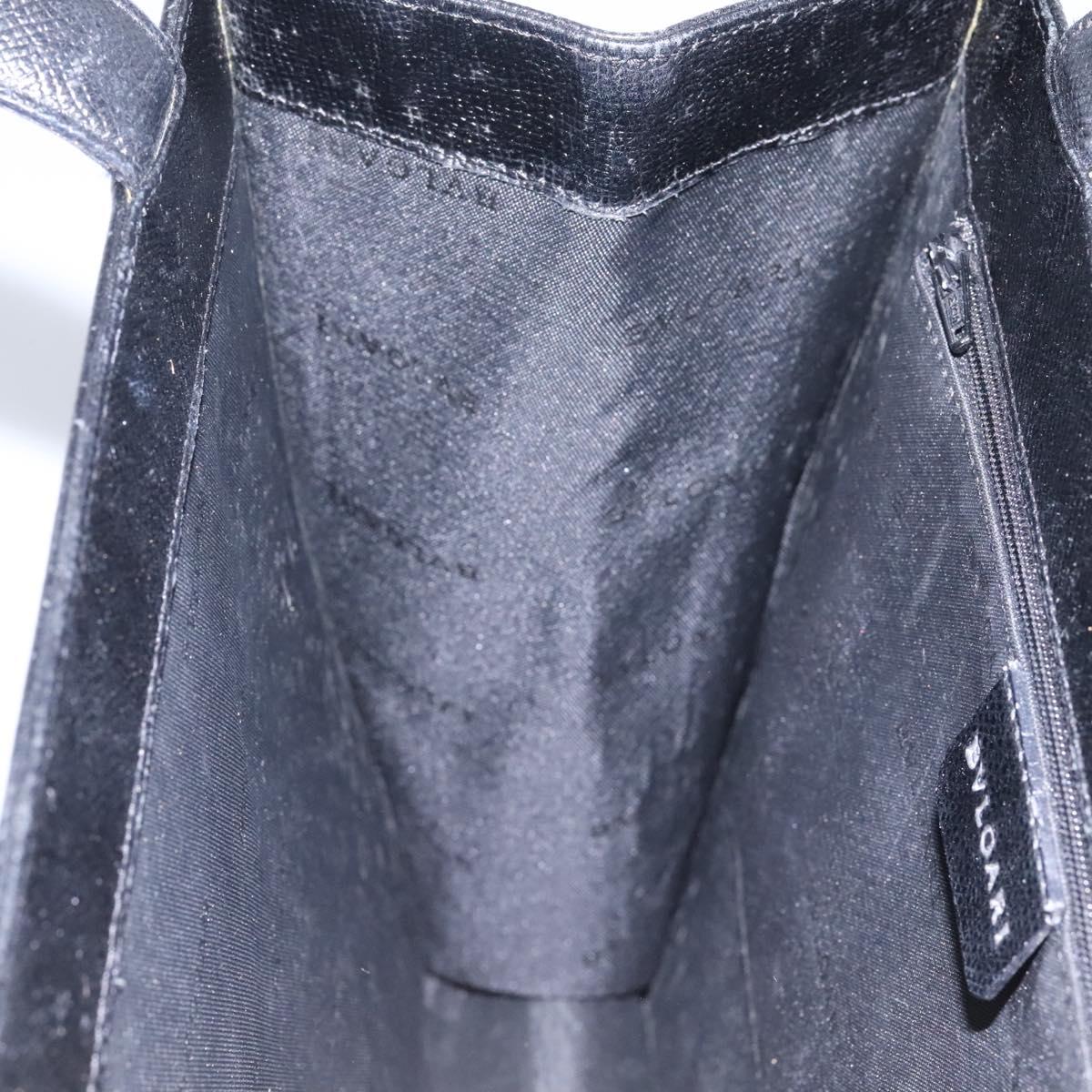 Bulgari Logo Mania Black Leather Handbag (Pre-Owned)