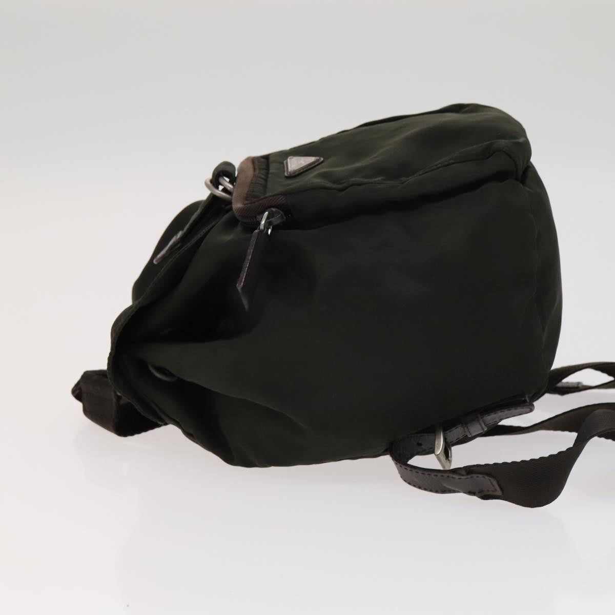 Prada Re-Nylon Khaki Canvas Backpack Bag (Pre-Owned)