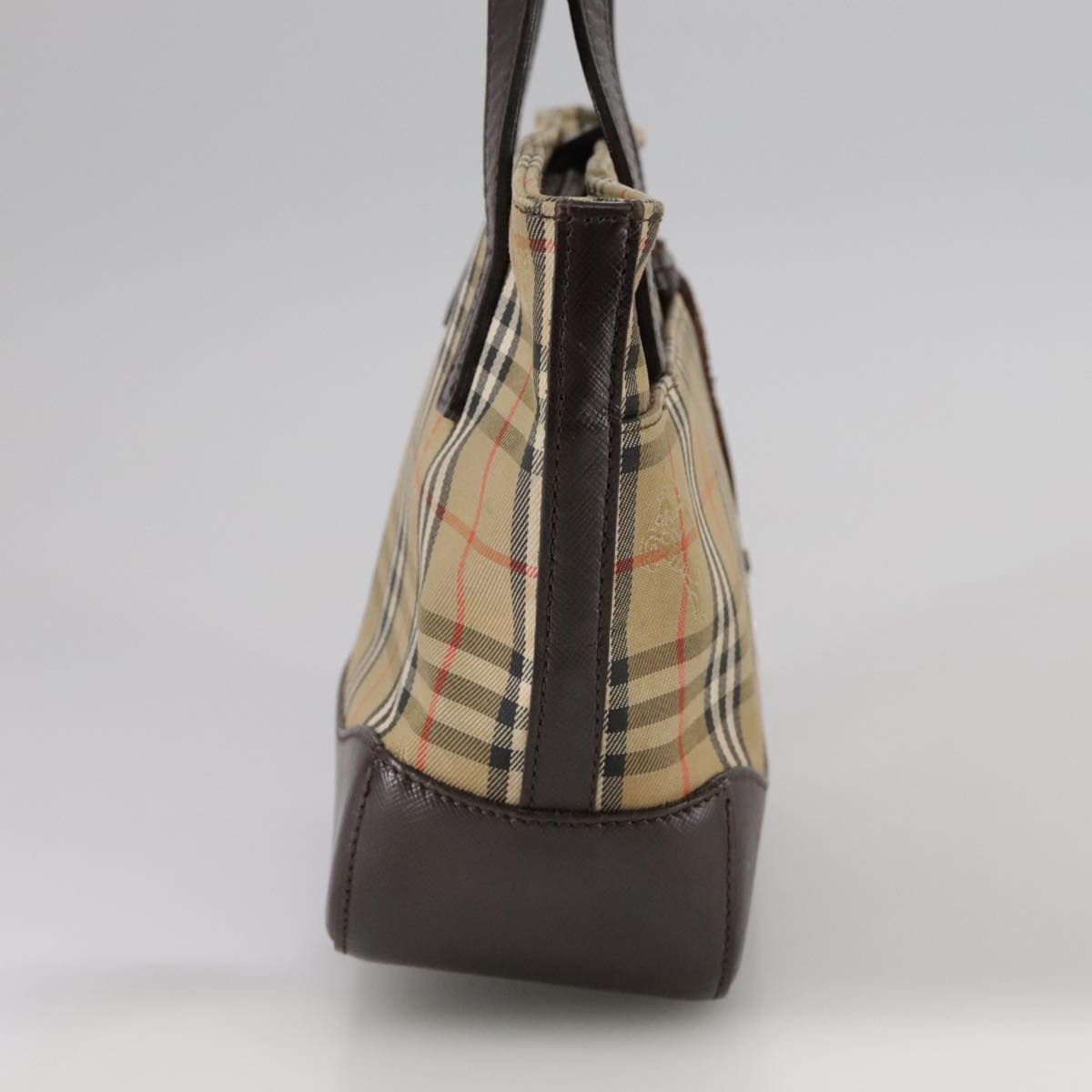 Burberry Nova Check Beige Canvas Handbag (Pre-Owned)