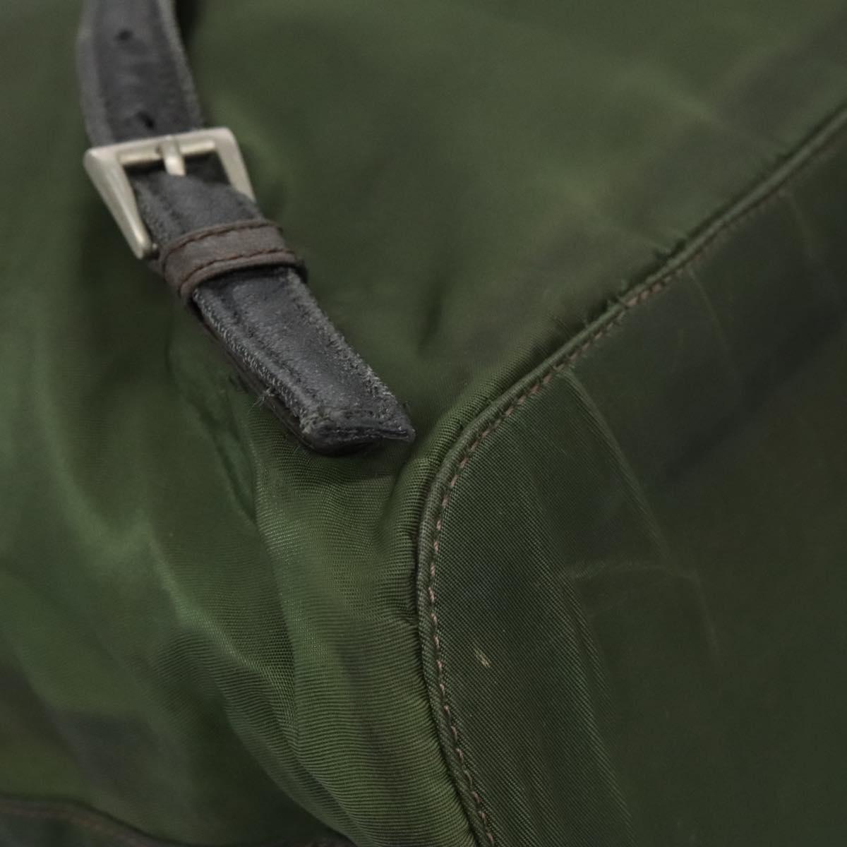Prada Re-Nylon Khaki Synthetic Backpack Bag (Pre-Owned)