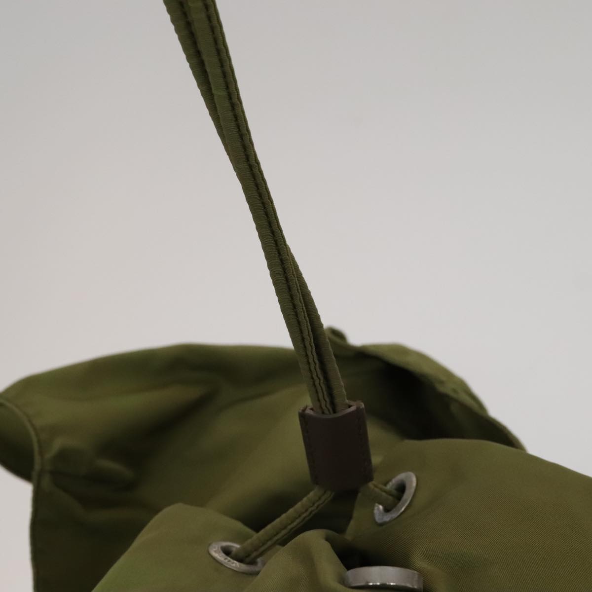 Prada Tessuto Khaki Synthetic Backpack Bag (Pre-Owned)