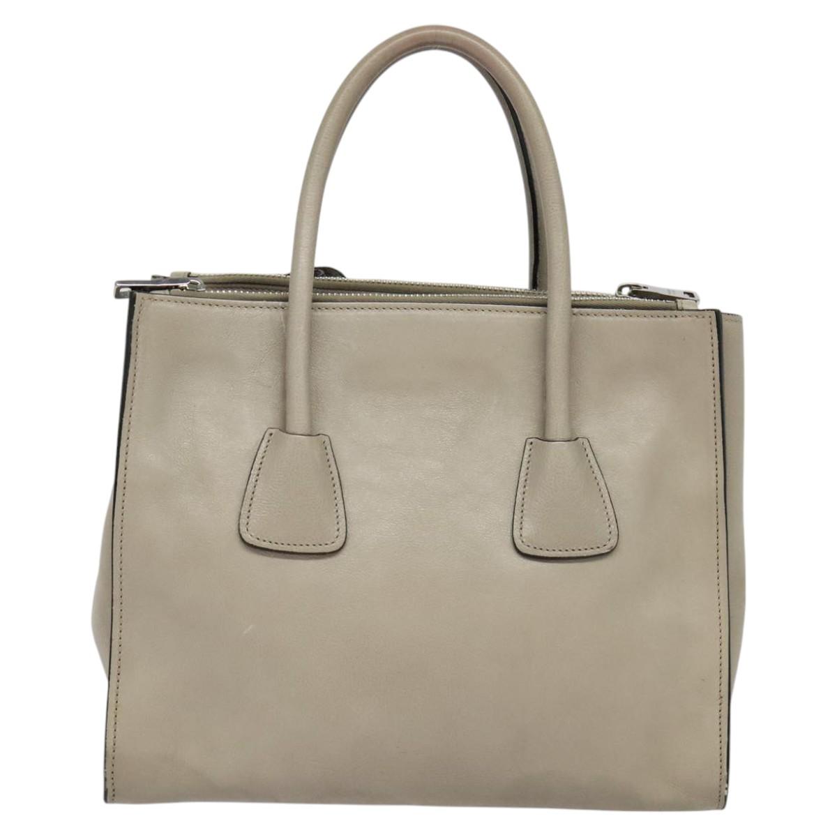 Prada Galleria Beige Leather Handbag (Pre-Owned)