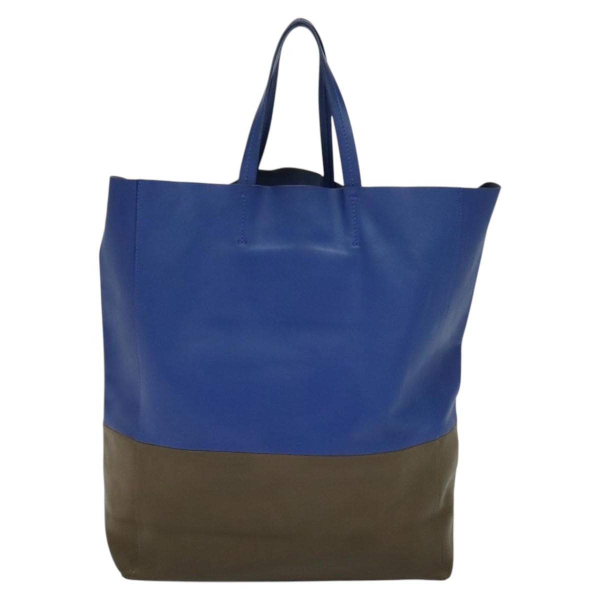 Céline Cabas Vertical Blue Leather Handbag (Pre-Owned)