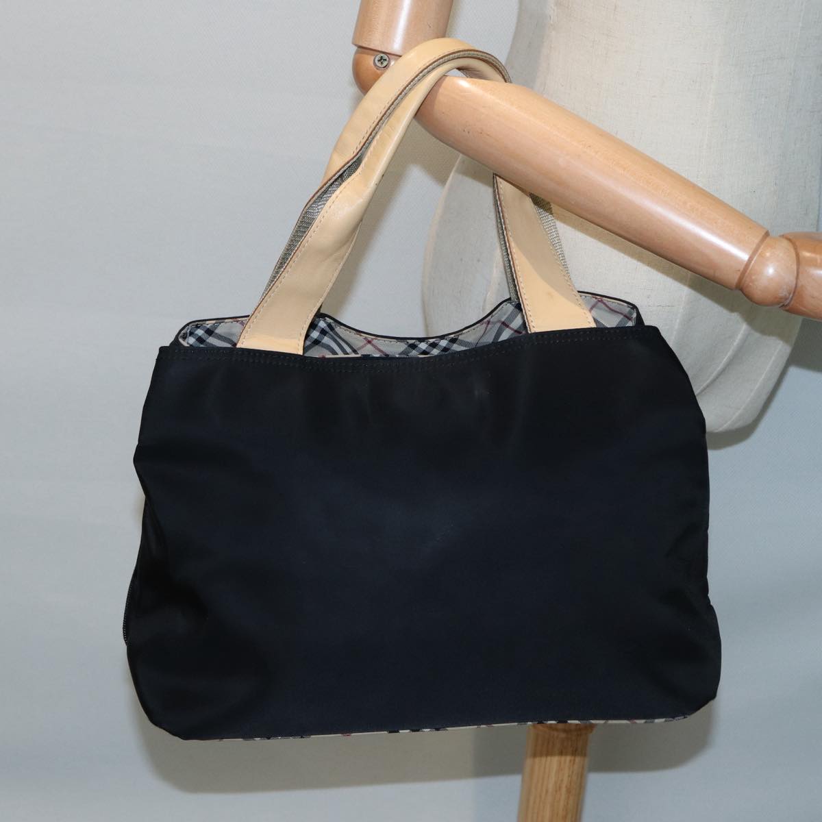 Burberry Nova Check Black Synthetic Tote Bag (Pre-Owned)