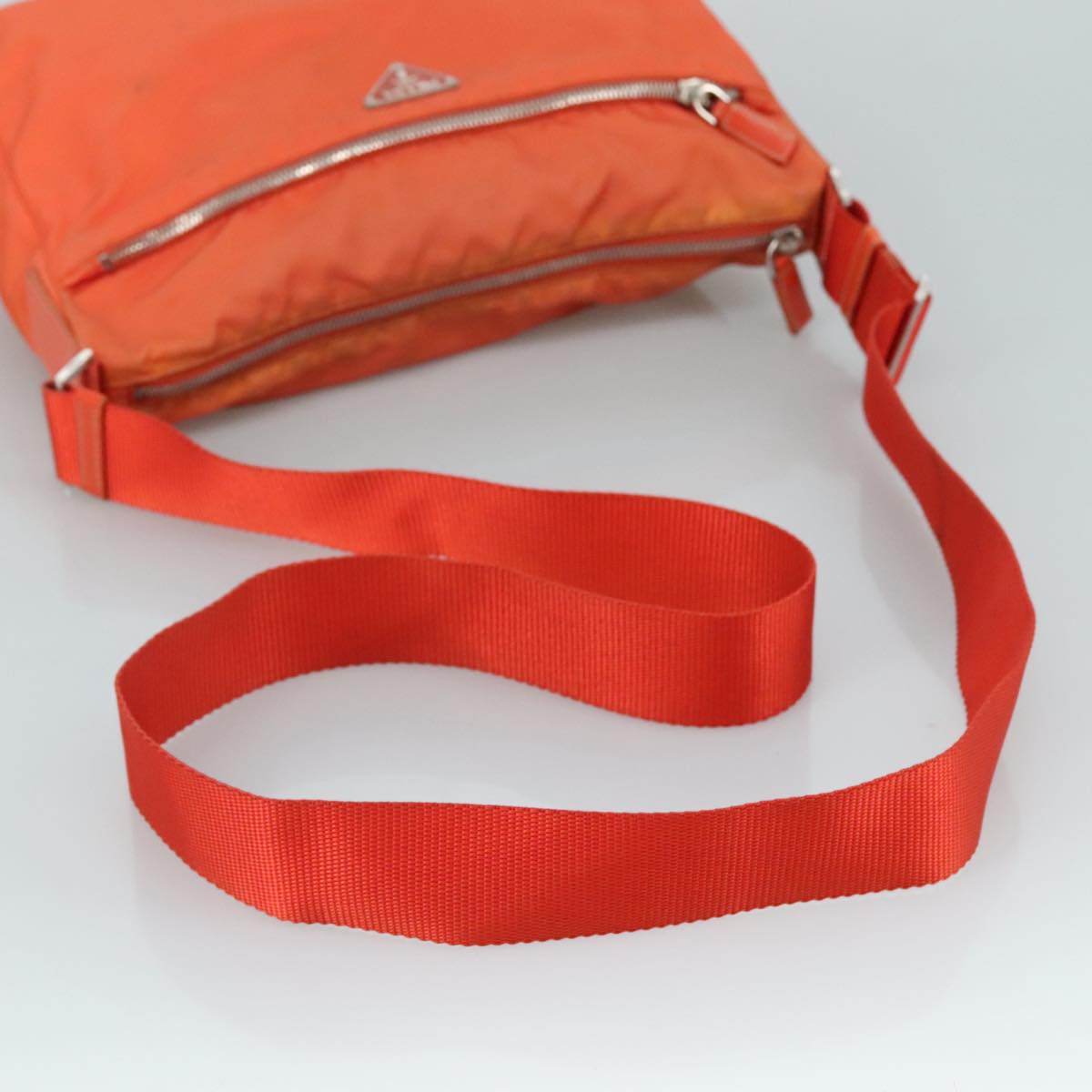 Prada Tessuto Orange Synthetic Shoulder Bag (Pre-Owned)