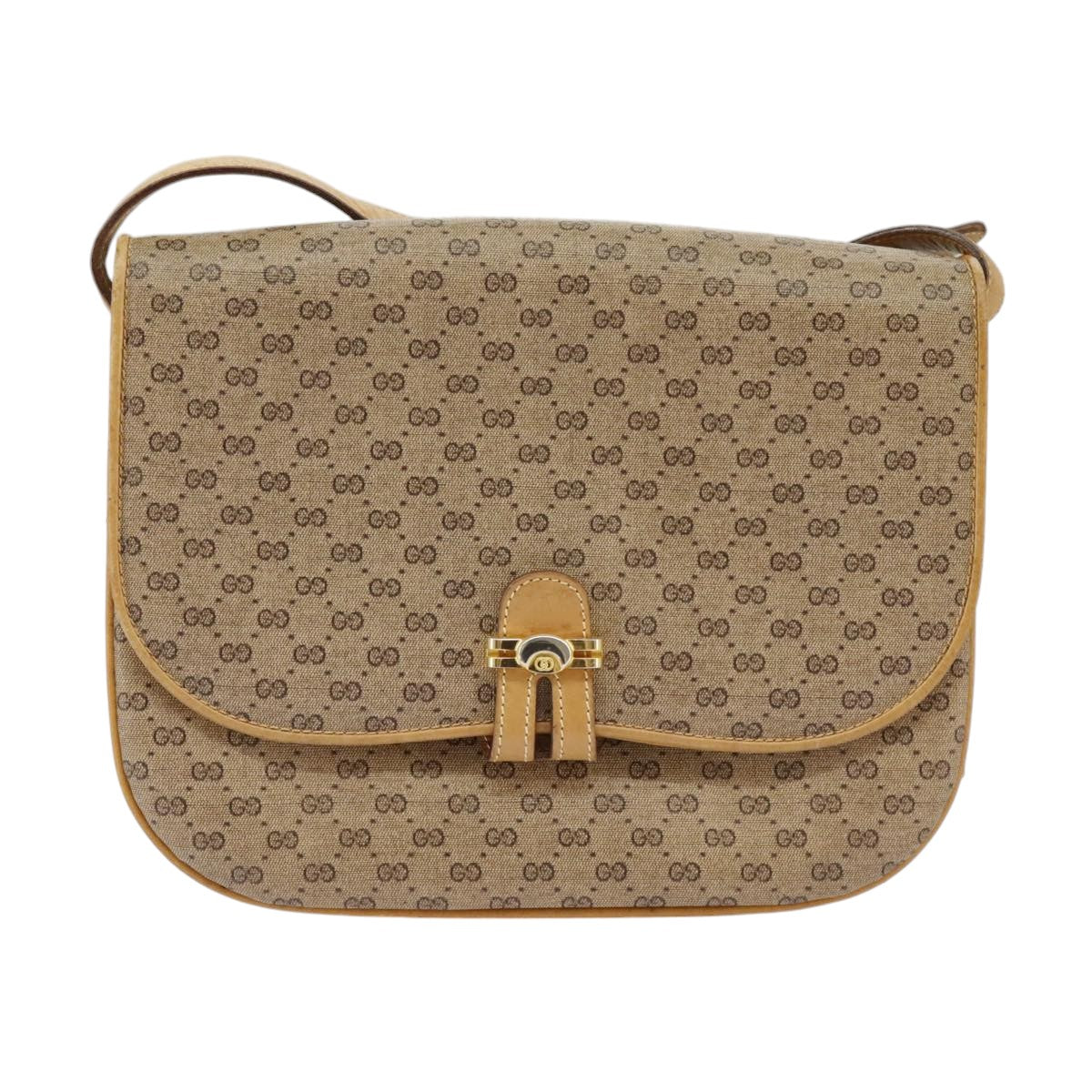 Gucci Micro Small Gg Canvas Beige Canvas Shoulder Bag (Pre-Owned)